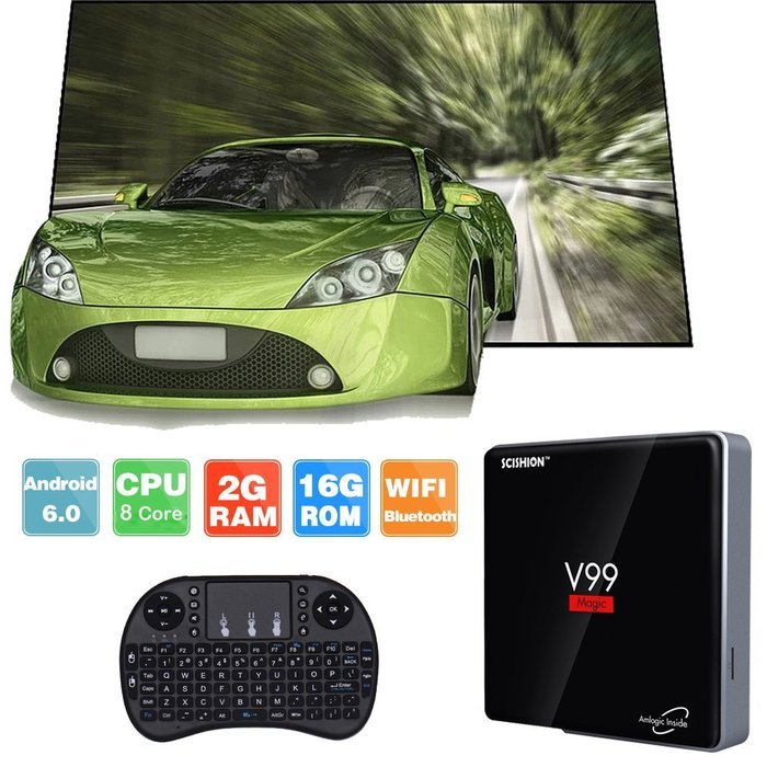 2016 Latest Kodi V99 TV BOX with Mini Wireless keyboard Pinwheel Octa Core Amlogic S912 Android 6.0 2GB 16GB Smart...