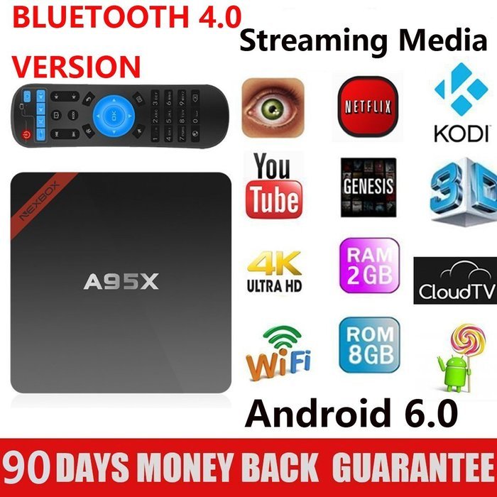 【2GB RAM+8GB ROM】NEXBOX 2016 New Arrival Amlogic S905X Quad Core Cortex A53 CPU 2.0GHz 64bit A95X TV Box Android...