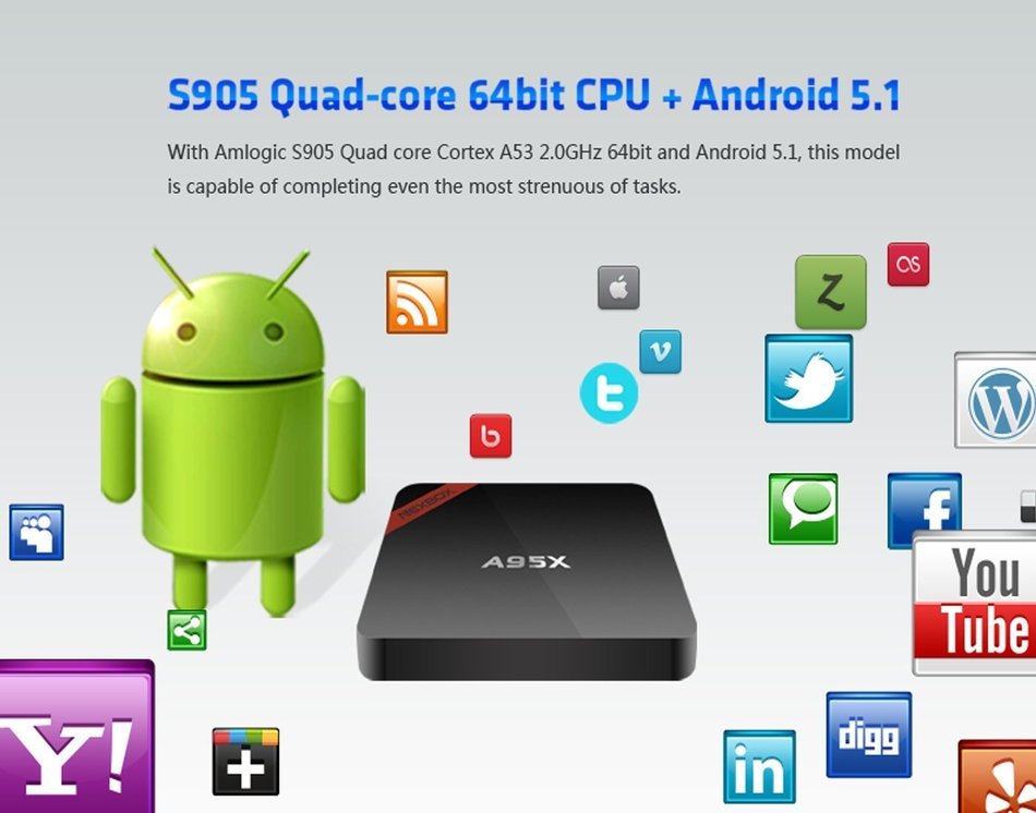 【2GB RAM+8GB ROM】NEXBOX 2016 New Arrival Amlogic S905X Quad Core Cortex A53 CPU 2.0GHz 64bit A95X TV Box Android... N4