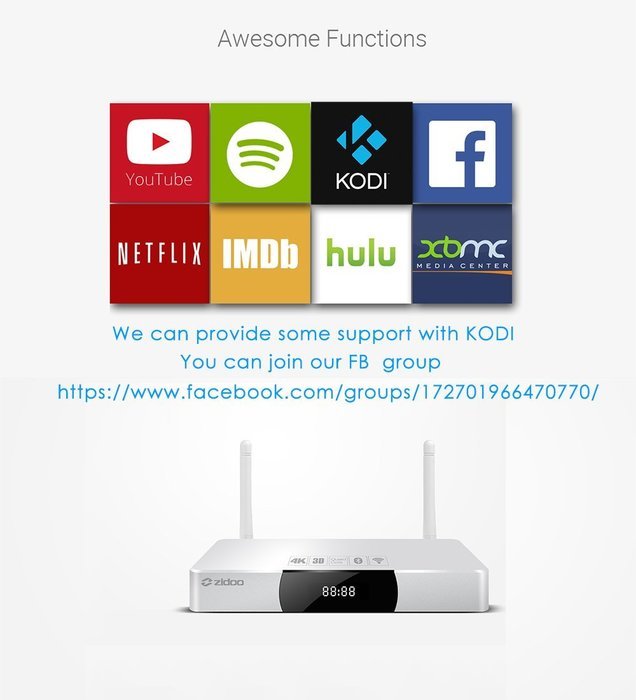 ZIDOO&reg; X9 STB Android TV BOX MSTAR MSO9180D1R 2GB/8GB 802.11n WIFI 7.1 Bluetooth 4K H.265 N2