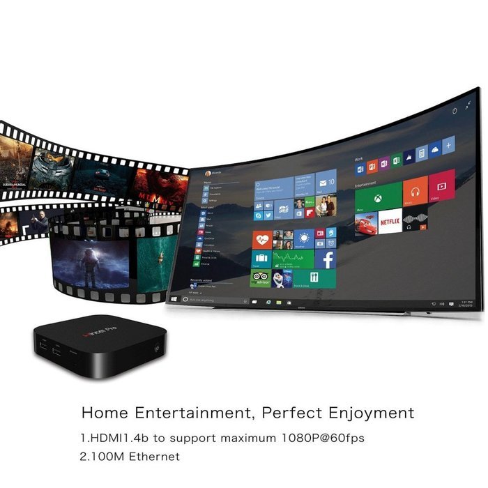 ESHOWEE Intel Z8300 Quad Core USB3.0 Windows 10 Operating System Wintel Pro TV Box UK Plug N4