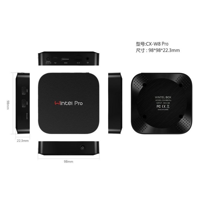 ESHOWEE Intel Z8300 Quad Core USB3.0 Windows 10 Operating System Wintel Pro TV Box UK Plug N6