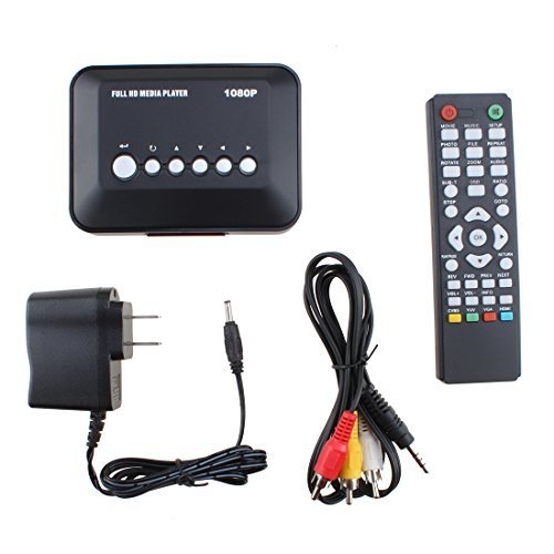 AGPtek&reg; 1080P HD USB HDMI SD/MMC Multi TV Media Player Support All Kinds of Media Videos with Remote Control N2