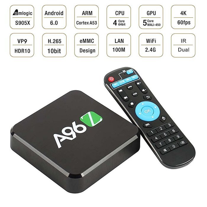 [Customize Model Led Dispaly] Orask A96Z Android TV BOX Amlogic S905X Quad Core CPU 2GB 16GB Penta Core GPU 1080P...