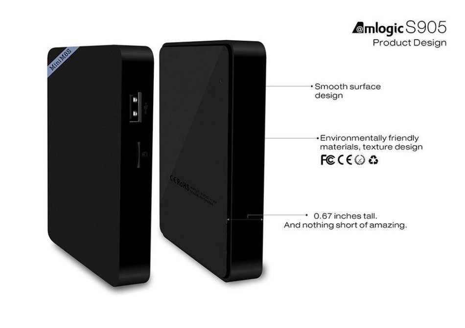 GBSELL Mini M8S TV Box 4K 1080HD Amlogic S905 Android HDMI WiFi Bluetooth 4.0 2GB 8GB N4