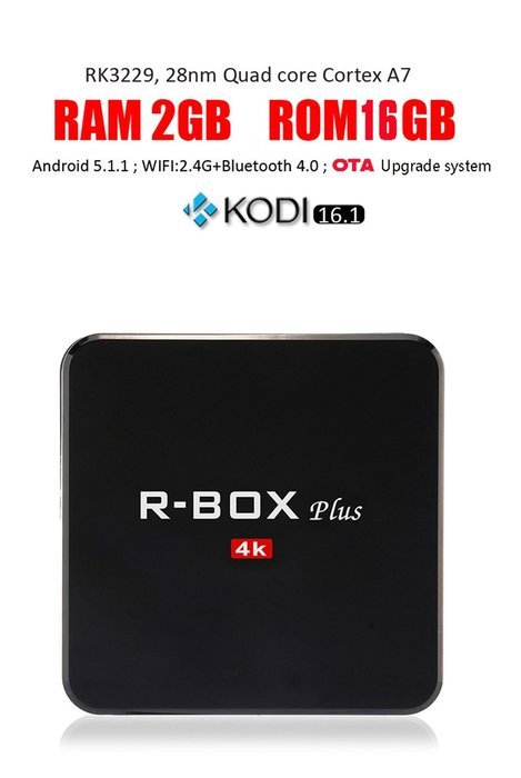 Kekilo R-BOX Plus TV Box RK3229 Quad Core Android 5.1 2G 16G 4K WIFI H.265 with Bluetooth 4.0 10/100M Ethernet... N8