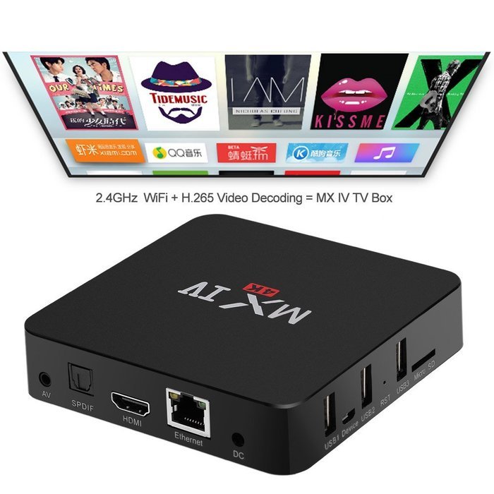 Vipwind MX IV 4K Smart Android TV Box Android5.1 Amlogic S905 Quad-Core XBMC 2G/8G Mini PC WiFi 1000M LAN H.265... N4