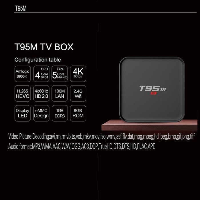 Supplylink T95m android TV Box update from mx pro Built in 2.4G WiFi Amlogic S905 Android 6.0 Quad Core 1GB/8GB...