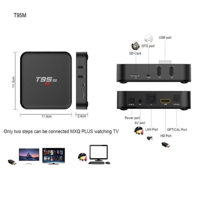 Supplylink T95m android TV Box update from mx pro Built in 2.4G WiFi Amlogic S905 Android 6.0 Quad Core 1GB/8GB... N2