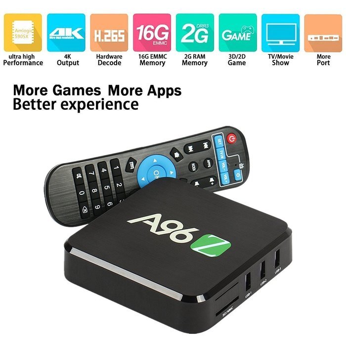 Refresh Your Life A96Z 4K Android TV Box KODI(XBMC) 17.0 Dual WIFI 2.4G/5G Android 6.0 Marshmallow Amlogic S905X... N3