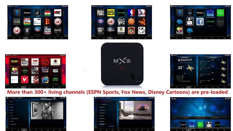 RealVision&reg;MXIII Smart Tv BOX Android Support Airplay Miracast Fly Air Mouse Keyboard Pre-installed Kodi/ Xbmc... N4