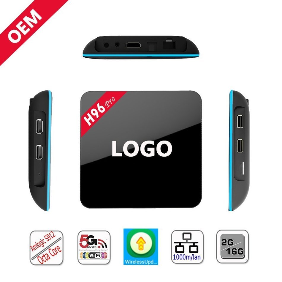 Android 6.0 Marshmallow 2G 16GB Amlogic S912 Octa Core H96 PRO TV BOX H.265 4K UHD 3D Kodi 17.0 Pre-installed...