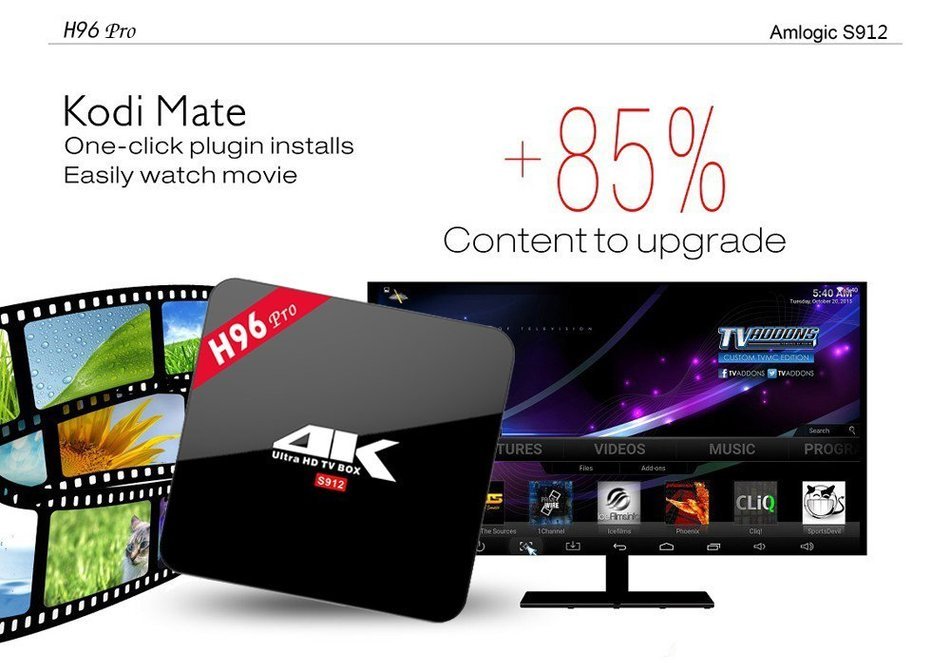 Android 6.0 Marshmallow 2G 16GB Amlogic S912 Octa Core H96 PRO TV BOX H.265 4K UHD 3D Kodi 17.0 Pre-installed... N3
