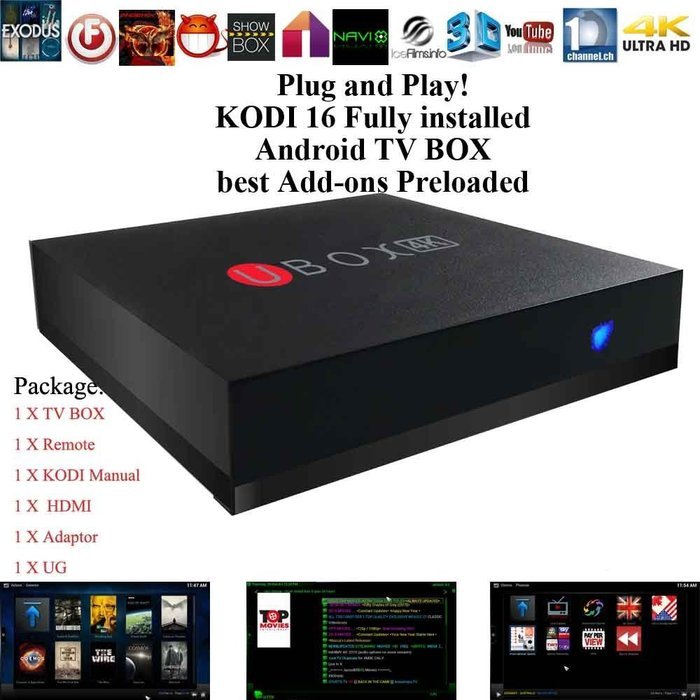 Kukele FULLY UNLOCKED LOADED Internet Streaming Media Player Customized XBMC KODI 16.1 Add-ons Loaded Quad Core...