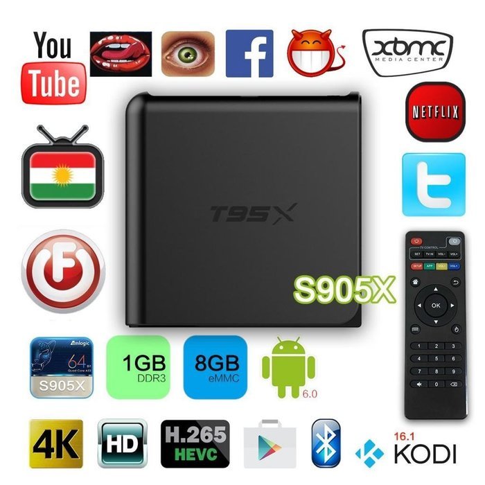 Android 6.0 Internet Smart TV Box Quad Core 1+8GB 3D 1080P FHD