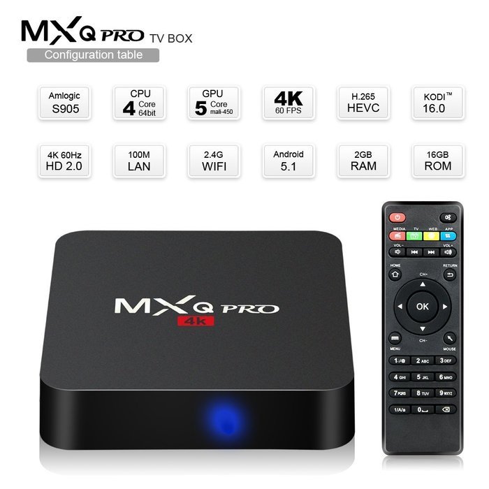 Padgene MX Pro Android 5.1 Lollipop OS TV Box Amlogic S905 Chipset Kodi 16.0 2G/16G Full Loaded Quad Core 4K Google...