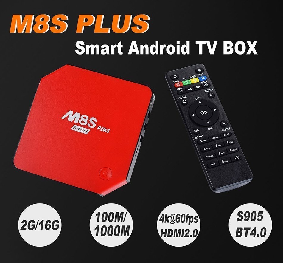 Legazone M8S Plus Gigabit Lan Android 5.1 TV Box 2G/16G Amlogic S905 Quad Core Dual Wifi 2.4GHz/5GHz BT4.0 KODI... N4