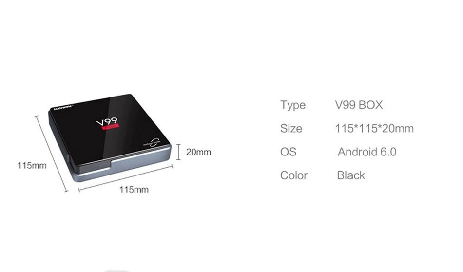 V99 magic TV Box 2GB/16GM Android 6.0 OS GPU T820MP3 Amlogic S912 Octa-Core ARM cortex-A53 Wifi Full Loaded 5GB... N7