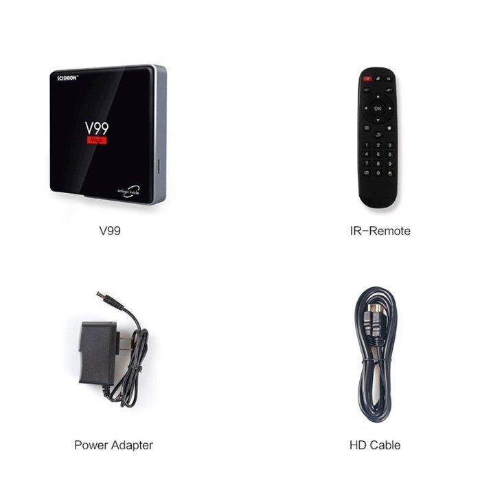 V99 magic TV Box 2GB/16GM Android 6.0 OS GPU T820MP3 Amlogic S912 Octa-Core ARM cortex-A53 Wifi Full Loaded 5GB... N8