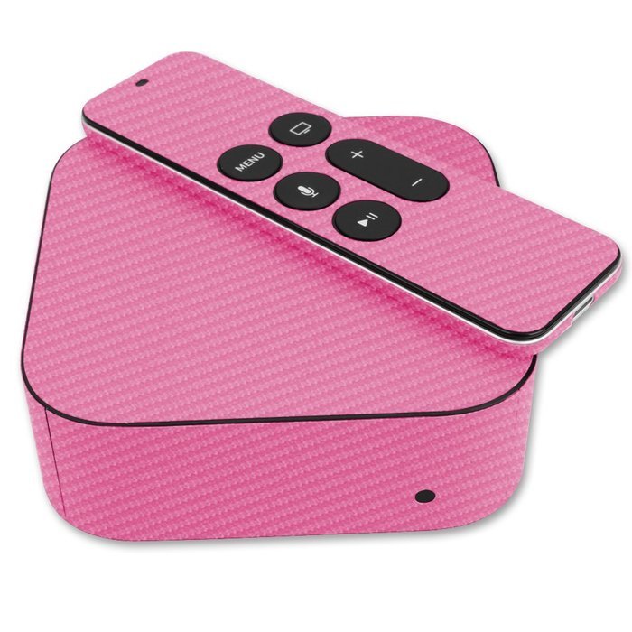 Skinomi TechSkin - Apple TV 2015 (4th Gen) Pink Carbon Fiber Full Body Skin / Front & Back Wrap Clear Film / Ultra... N2