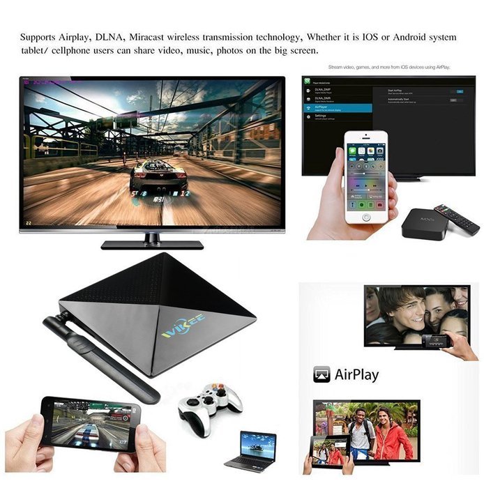 [2016 Free Wireless Mini Keyboard] WIIKEE W9 HD Android TV Box Amlogic S812 Quad Core KODI Fully Loaded Add-ons... N4