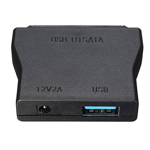 BephaMart 12V 2A USB 3.0 to SATA 22 Pin Data Power Adapter for 2.5 inch HDD Hard Disk Driver N6
