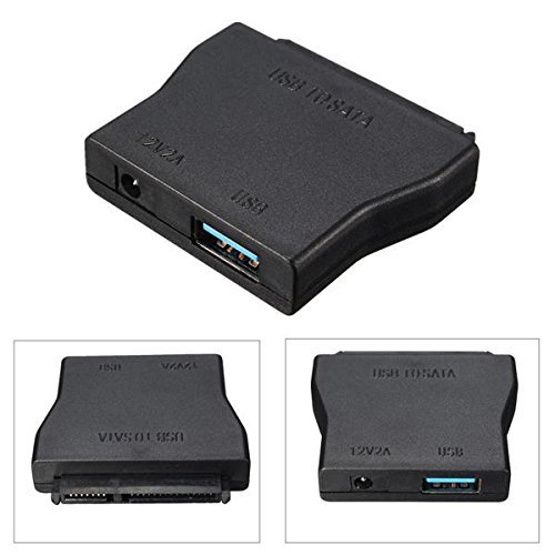 BephaMart 12V 2A USB 3.0 to SATA 22 Pin Data Power Adapter for 2.5 inch HDD Hard Disk Driver N8