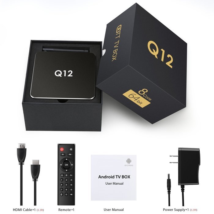 NinkBox Q12 Android 6.0 Marshmallow Emmc Octa-core Amlogic S912 2G+16G 4K Android TV Box with Kodi 16.1 H.265... N7