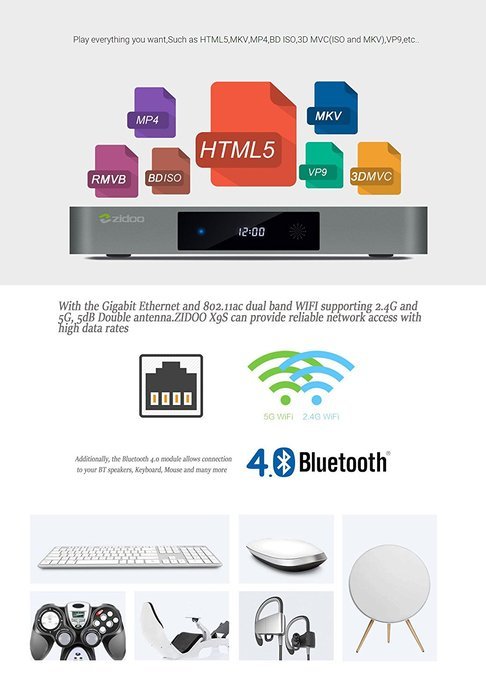 [Free gift] Zidoo X9S Android TV Box Android 6.0 Quad Core 2G/16G Dual Band WIFI 1000Mbps LAN HDR USB3.0 HDMI... N3