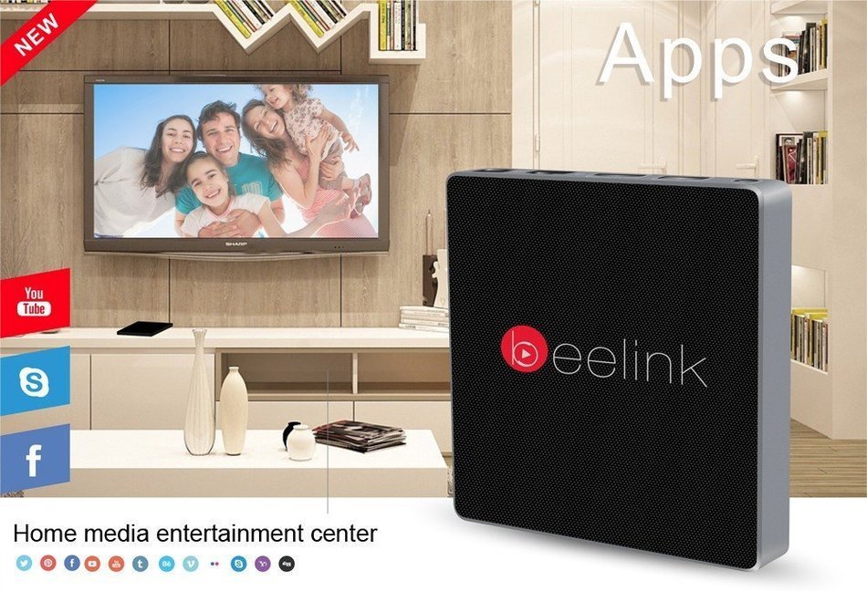 Beelink Android 6.0 TV Box With 2.4G + 5.8G Octa Core WiFi Bluetooth 4.0,2G DDR3 RAM 32G eMMC ROM Installed Streaming... N7