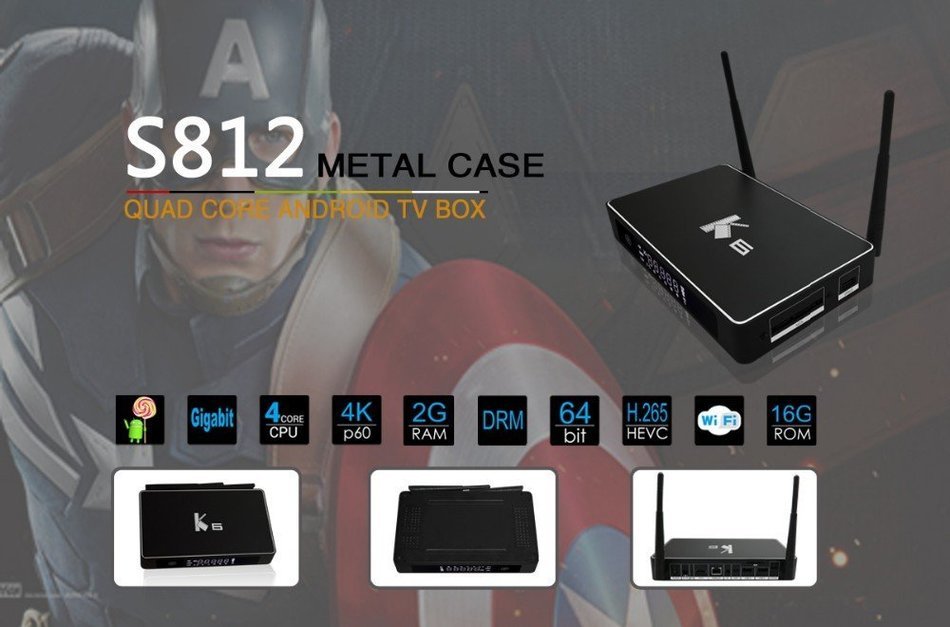 Smart TV Box,EEDI K6 S812 Quad-core Android 5.1 K6 S812 Quad-core Android 5.1 Bluetooth4.0 4K FULL HD Smart TV... N5