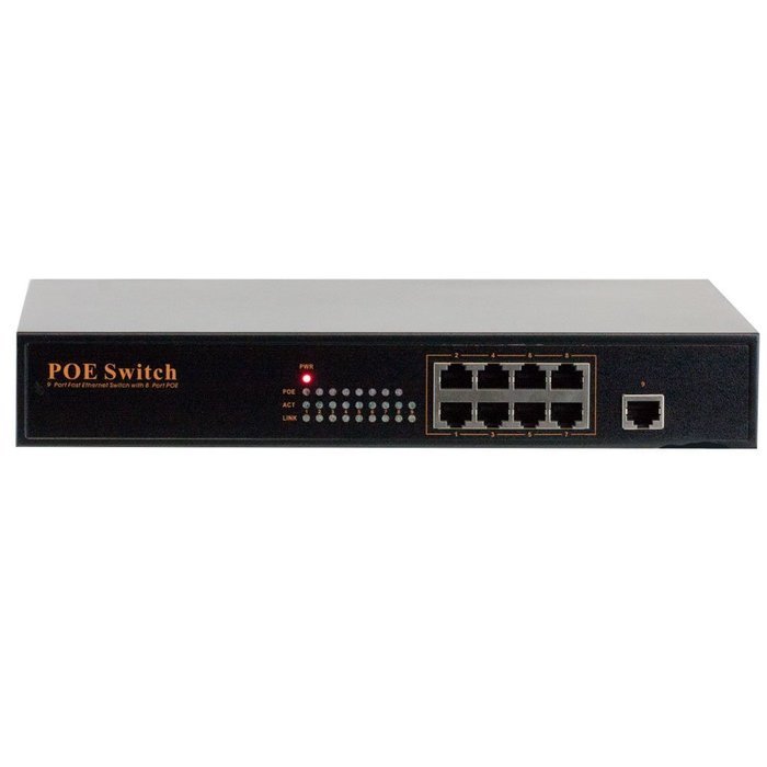 Best Sale High End 8+1 Desktop PoE Switch. 8 ports POE,100Mbit each port. 1 Port 100Mbps uplink. Backbound Bandwidth...