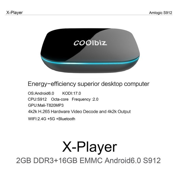 S912 TV BOX, Lary Intel Smart Android 6.0 TV Box Octa Core 2GB DDR3+16GB WiFi HD Media Player 3D N3