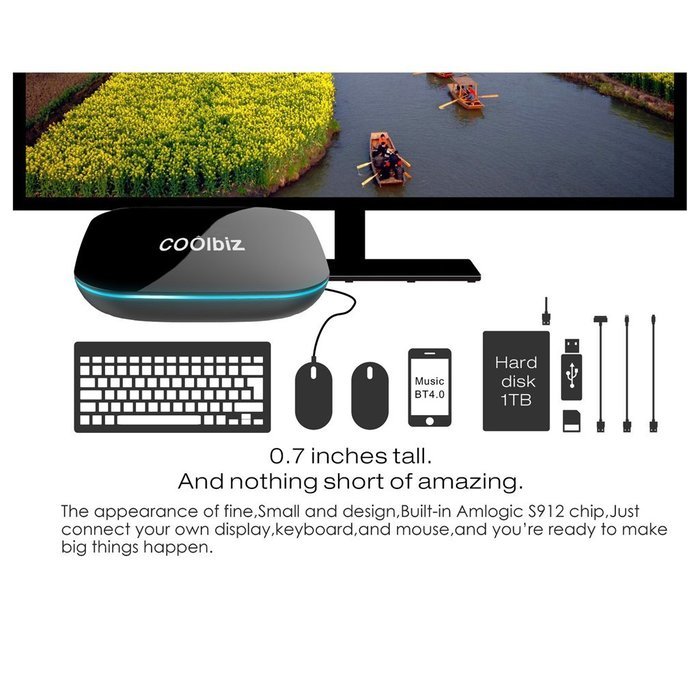 S912 TV BOX, Lary Intel Smart Android 6.0 TV Box Octa Core 2GB DDR3+16GB WiFi HD Media Player 3D N7