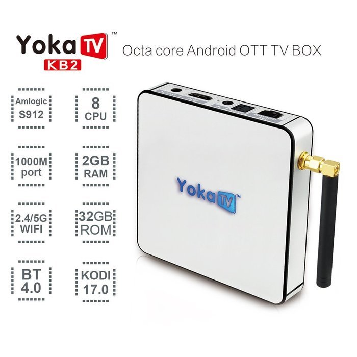 Docooler YOKATV KB2 Smart Android 6.0 TV Box Amlogic S912 Octa-core 64 Bit 2GB / 32GB KODI 17.0 XBMC VP9 H.265... N4