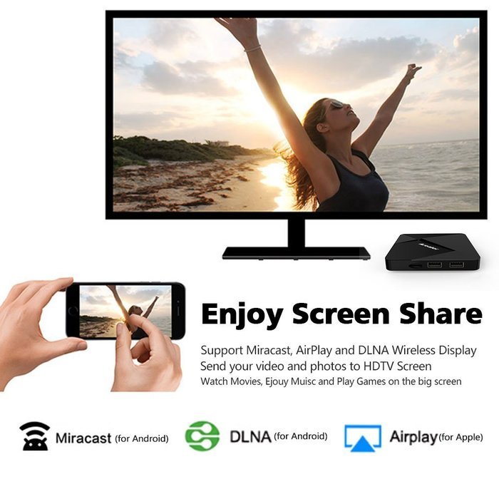 Arealer X9 Android 6.0 TV Box 2GB + 16GB Quad Core 64bit Amlogic S905X KODI 16.1 Support 2.4G & 5G Dual Band Wi-Fi... N5