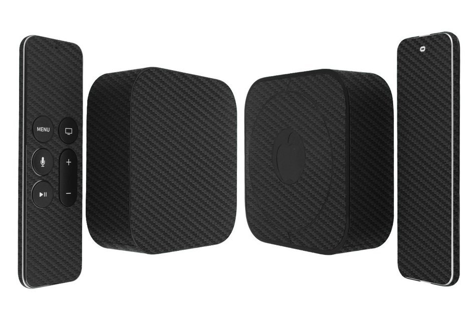 Skinomi TechSkin - Apple TV 2015 (4th Gen) Carbon Fiber Full Body Skin / Front & Back Wrap Clear Film / Ultra...