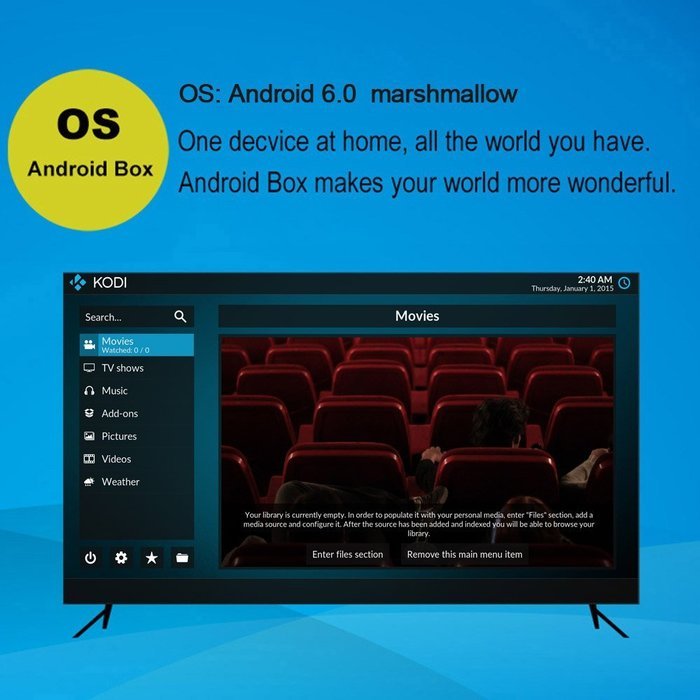 Vipwind HM8 Android 6.0 TV Box Marshmallow Amlogic S905X Quad Core KODI 17.0 4K 1G/ 8G WiFi LAN H.265 XBMC DLNA... N9
