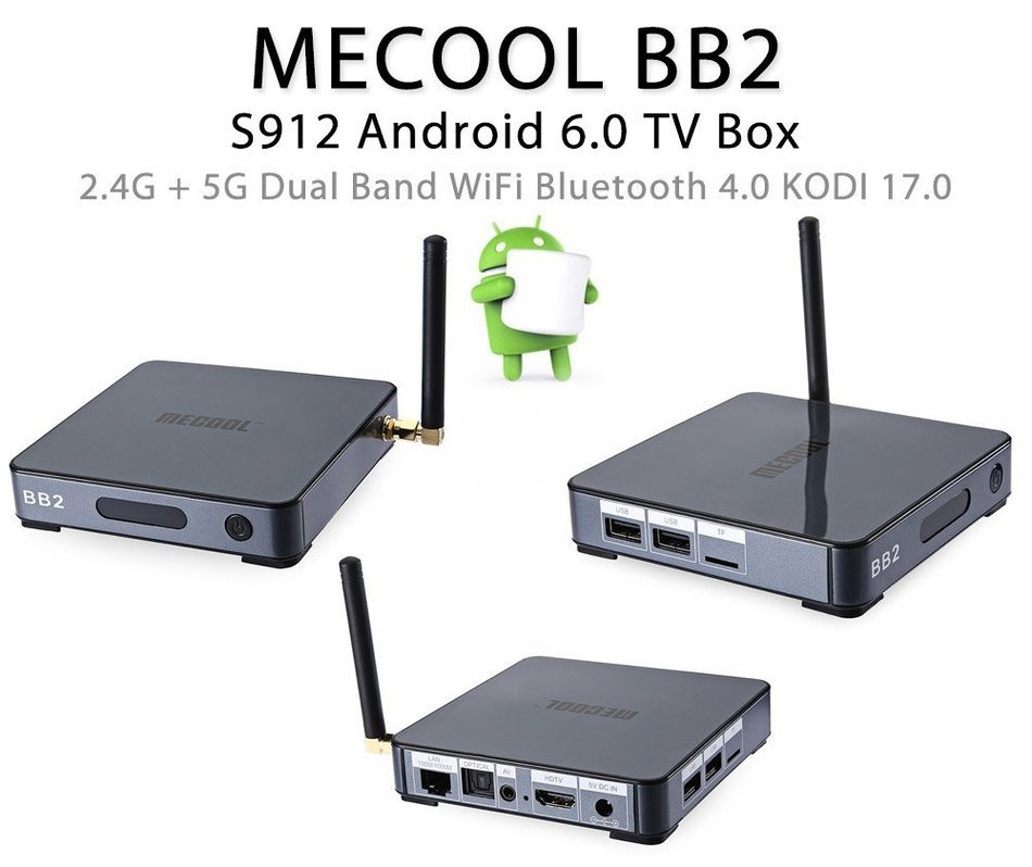 Joyhero BB2 Amlogic S912 Android 6.0 Marshmallow Kodi 17.0 TV Box Octa Core 2GB 16GB 1000M Ethernt Streaming Media... N2