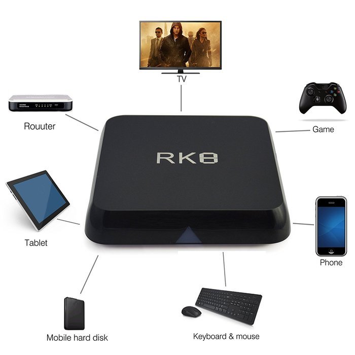 KOLOF RK8 RK3368 Octa Core Android 5.1 Lillipop Smart TV BOX 2GB 8GB KODI 15.2 Streaming Media Player N6