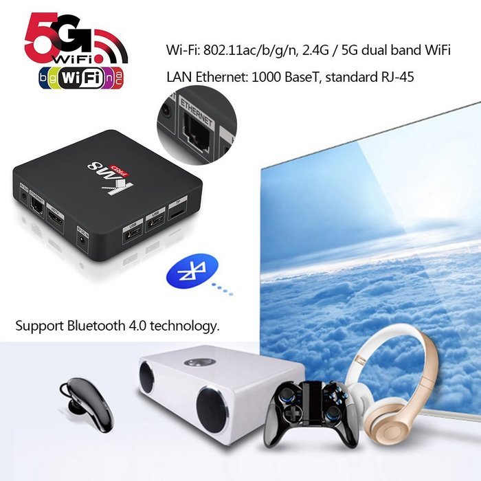 Docooler KM8 PRO Smart TV Box Android 6.0 Amlogic S912 Octa-core 64 Bit 2GB / 16GB KODI 17.0 XBMC VP9 H.265 UHD... N2