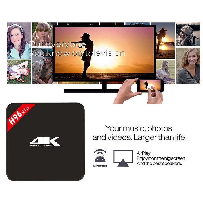 Docooler H96 plus Smart Android TV Box Android 5.1 Lollipop S905 Quad-Core 2GB / 16GB KODI 16.1 H.265 UHD 4K 2.4G... N6