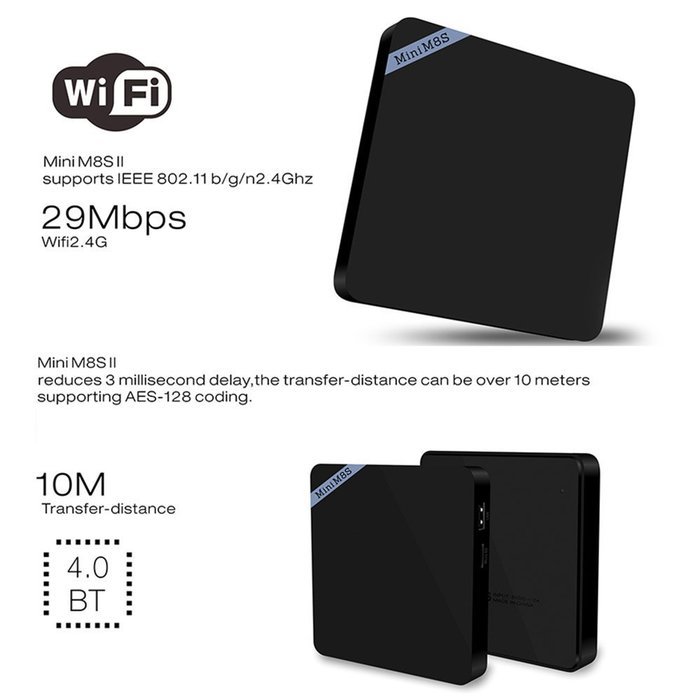Docooler Mini M8S II Smart Android 6.0 TV Box (Amlogic S905X Quad Core KODI VP9 UHD 4K 2G / 16G XBMC DLNA Airplay... N10