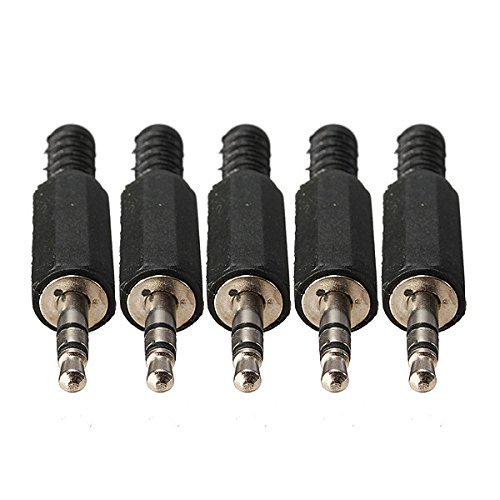 BephaMart 3.5mm Male Plug Audio Connector Double Track Booted Headphone Solder