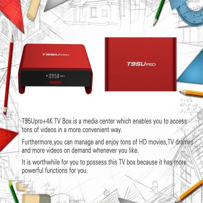 HUBEE T95Upro Android 6.0 TV Box S912 Octa Core 2GB DDR3+16GB WIFI HD Media Player TV Streaming Media Bluetooth... N5