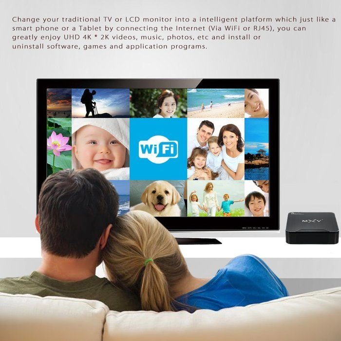 Vipwind MXV+ /Plus Smart Android 5.1 TV Box S905 Quad-Core 1G / 8G KODI XBMC 4K 3D WiFi H.265 Miracast Bluetooth4.0... N9