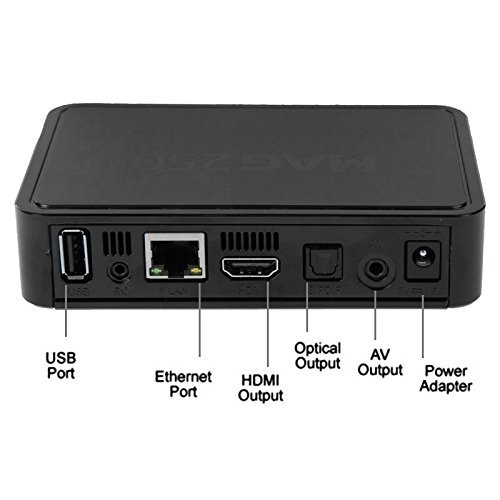 Generic MAG250 IPTV TV Box HD 1080P Set Top Box with Remote Control, Support AV + USB + RJ45 + HDMI(Black) N4