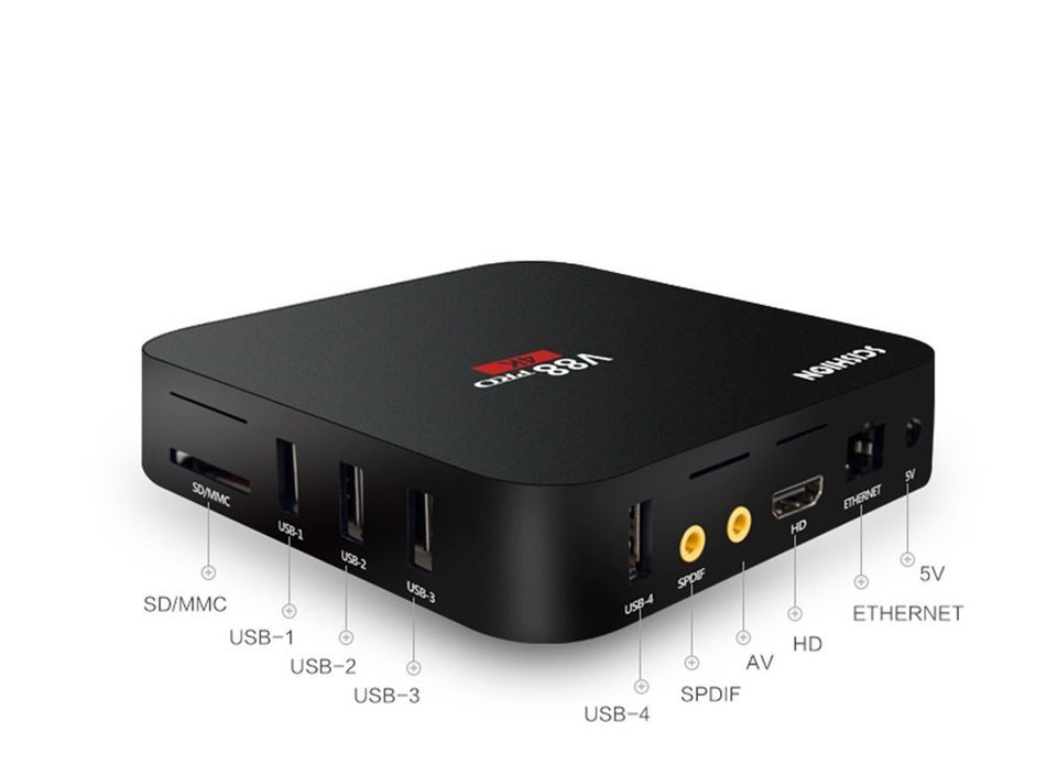 V88 PRO TV Box Smart Multimedia Player Android 6.0 OS Quad-Core Amlogic S905X,Cortex-A53,1GB DDRIII 8GB EMMC Flash N5
