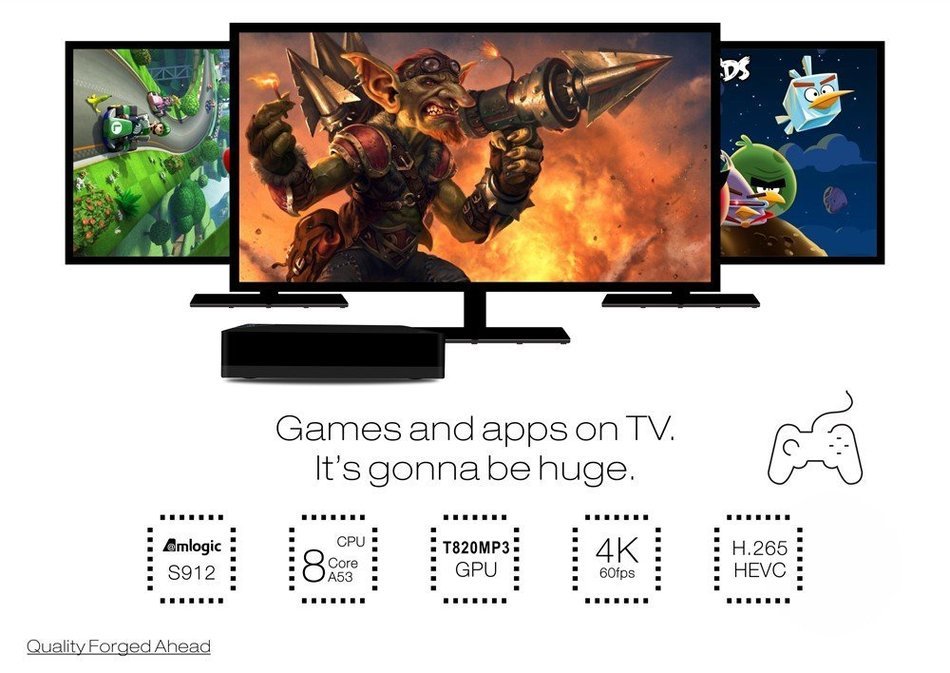 Joyhero i68 Android 6.0 Smart TV Box | Amlogic S912 Octa Core CPU | ARM Mali-T820MP3 GPU | DDR3 2 GB + Onboard... N6