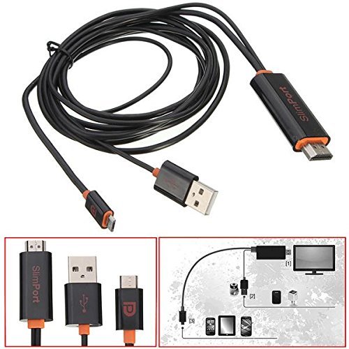 BephaMart SlimPort to HDMI HDTV TV Video Adapter With USB Cable for LG G3 G2 Google Nexus ZTE Nubia ASUS Fujitsu...